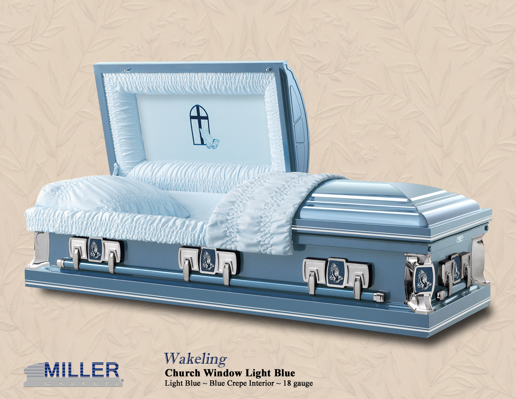 Wakeling Church Window Light Blue Pinstripes